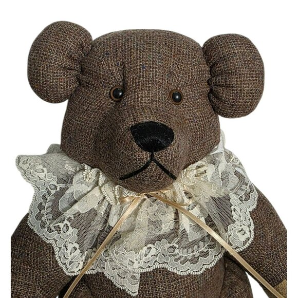 1985 Nancy Southerland Holmes Signed Teddy Bear Tweed 16” Stuffed Plush Vintage - Picture 4 of 15